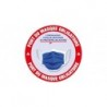 Stickers Vitrine Rond - Lot de 3 - Port du masque obligatoire