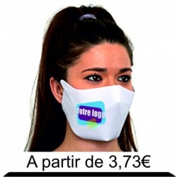 Masque de protection en tissus polyester avec élastique personnalisable