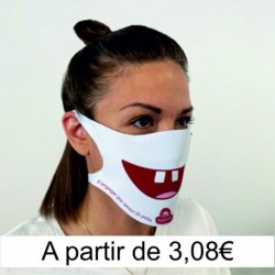 Masque de protection en tissus polyester sans élastique personnalisable